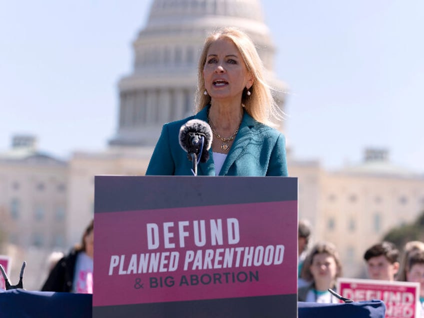 Rep. Mary Miller, R-Ill., speaks during an anti-abortion rally on Capitol Hill in Washingt