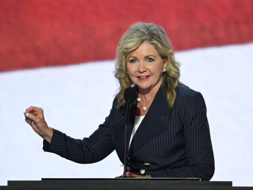 US Senator Marsha Blackburn, Republican of Tennessee, speaks during the first day of the 2