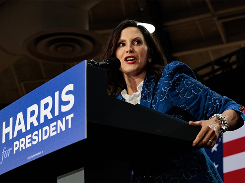 AMBLER, PENNSYLVANIA - JULY 29: Michigan Governor Gretchen Whitmer speaks during a campaig