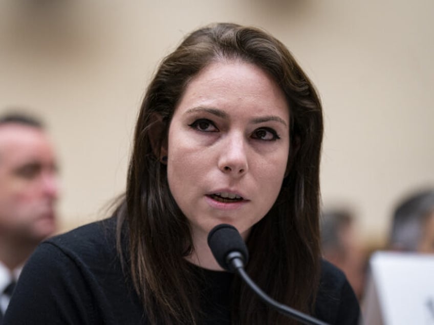 Emma-Jo Morris, journalist at Breitbart News, speaks during a House Judiciary Subcommittee