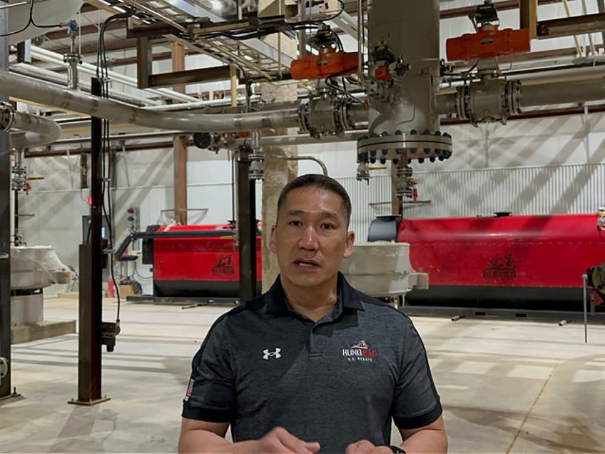 Virginia U.S. Senate candidate and retired U.S. Navy captain Hung Cao touring a nitrile rubber plant in southwest Virginia. (Photo Courtesy of Hung Cao)