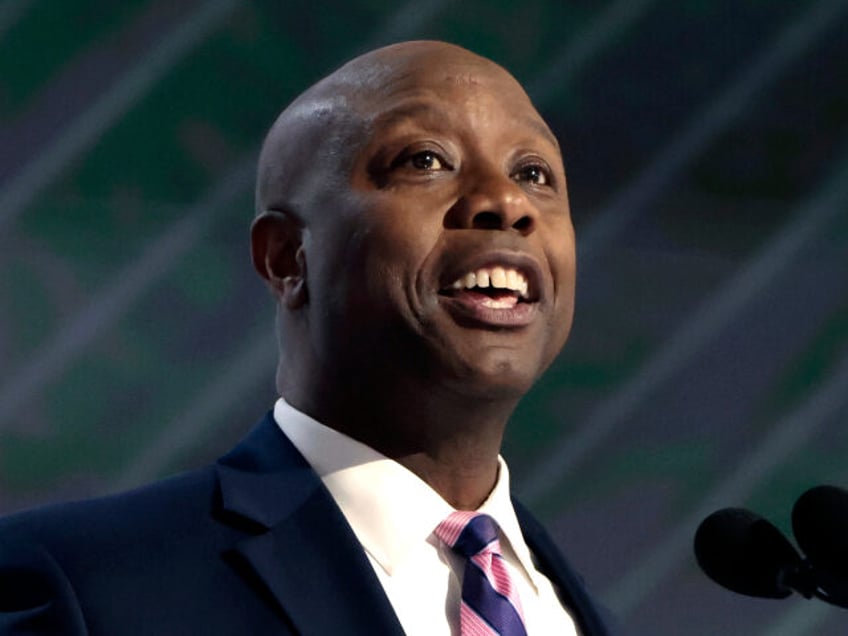 Senator Tim Scott, a Republican from South Carolina, during the Republican National Conven