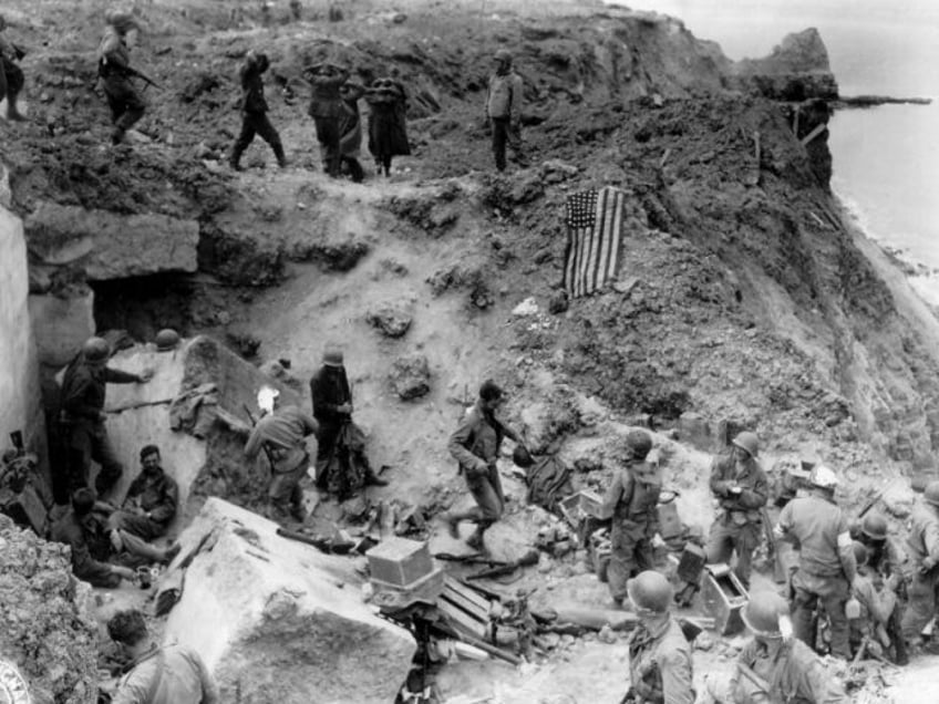 U.S. Rangers Mount Pointe du Roc, Normandy, in D-Day Attack, Public Domain