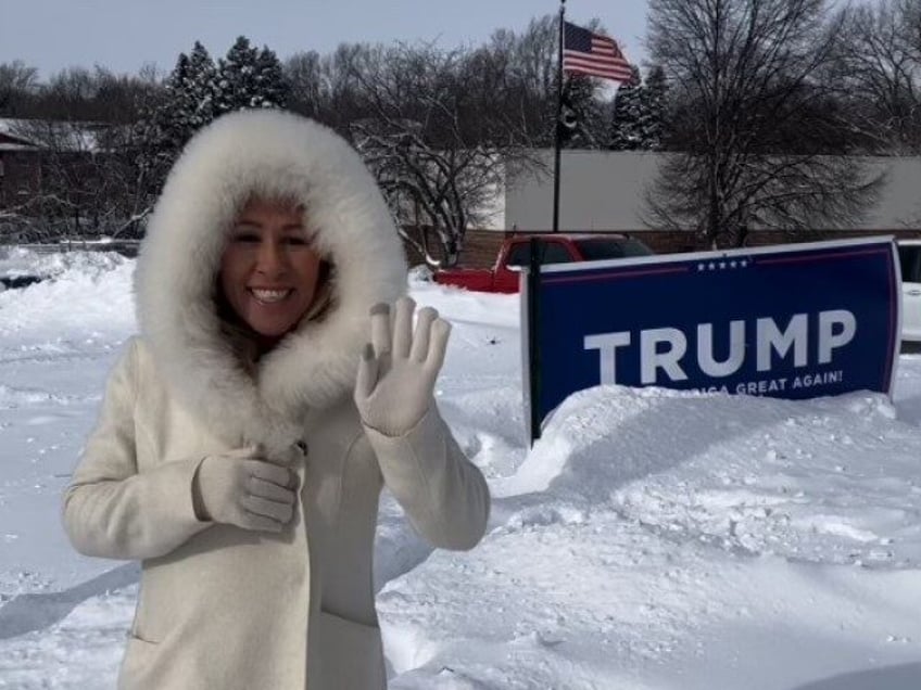 Marjorie Taylor Greene campaigns in Iowa for Donald Trump, January 15, 2024.