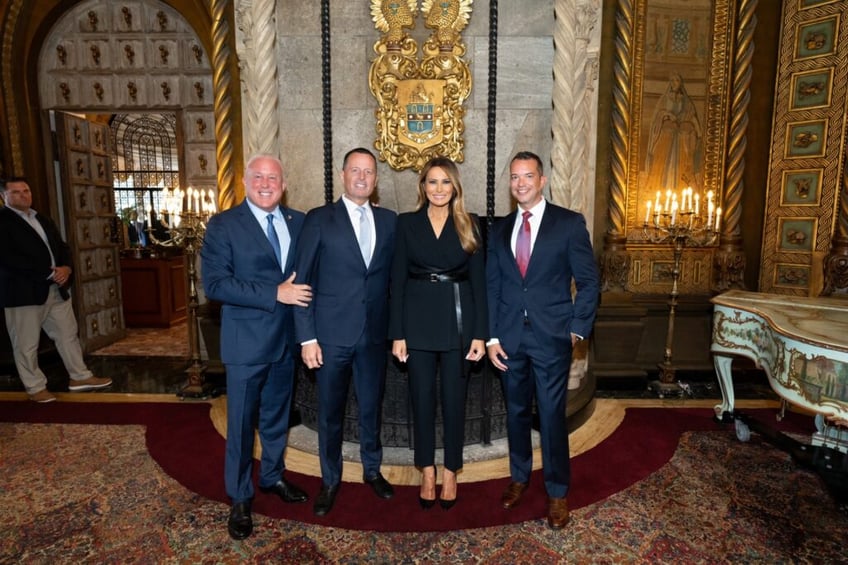 exclusive photos melania trump headlines mar a lago log cabin republicans fundraiser