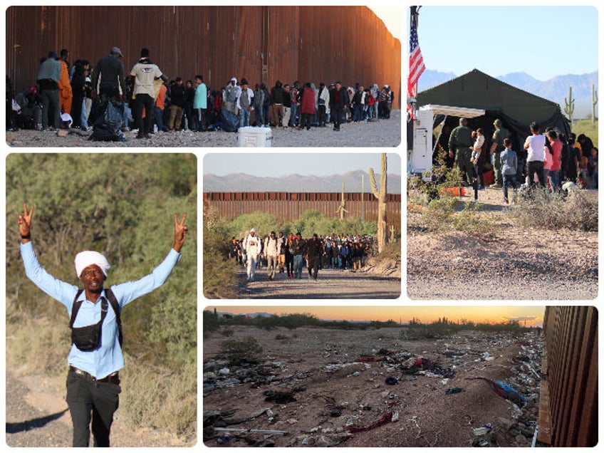 exclusive photos migrants from around the world stream across closed border into arizona