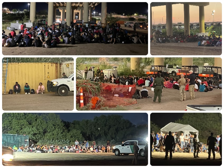 exclusive photos up to 3k migrants poised to cross into texas border town