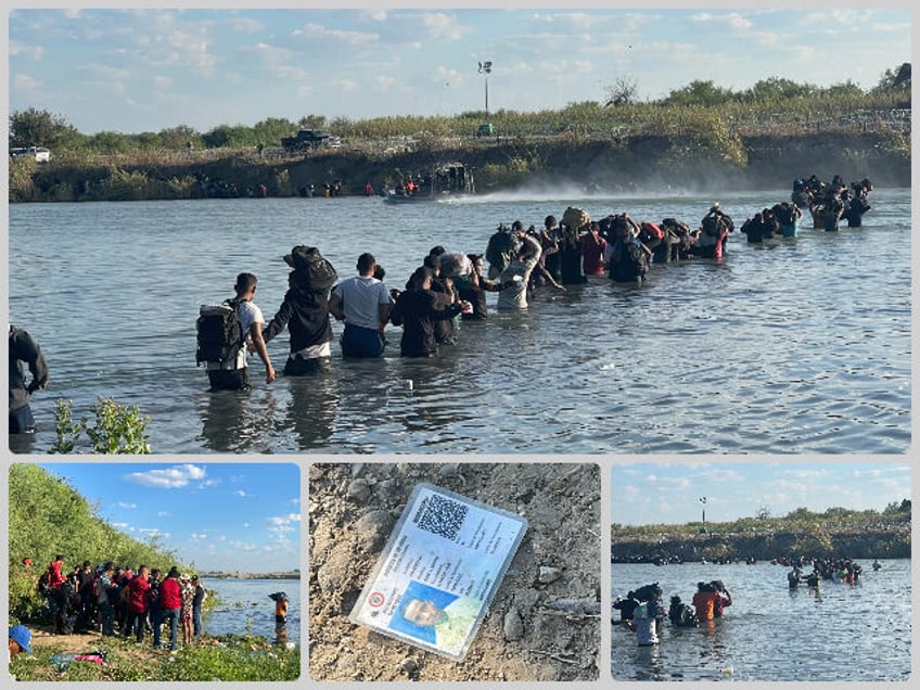 exclusive photos up to 3k migrants poised to cross into texas border town