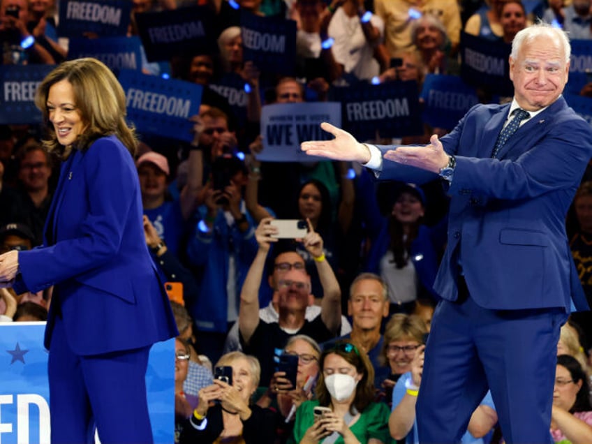 Democratic presidential nominee Vice President Kamala Harris and running mate Minnesota Go