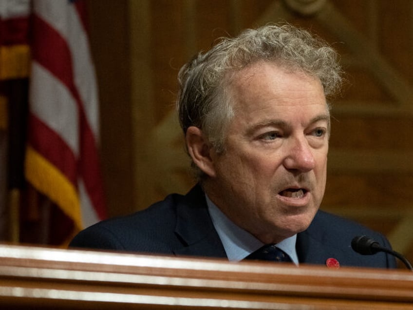 Committee ranking member Sen. Rand Paul, R-Ky., questions Colleen Shogan, nominee to be archivist of the U.S. National Archives and Records Administration, during a Senate Homeland Security and Governmental Affairs Committee full committee hearing on Shogan's nomination on Capitol Hill in Washington, Tuesday, Feb. 28, 2023. (AP Photo/Manuel Balce Ceneta)