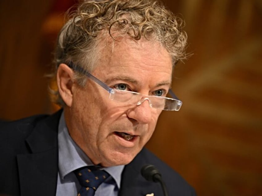 US Senator Rand Paul (R-KY) speaks during a Senate Homeland Security and Government Affair