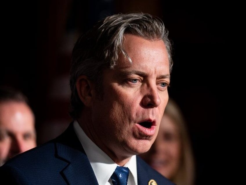 Rep. Andy Ogles (R-TN) speaks during a news conference on border security and funding on W