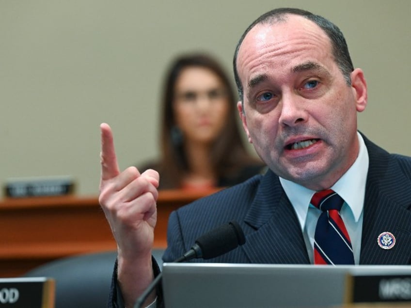 Rep. Bob Good, R-Va., speaks during a House Committee on the Budget hearing on the Presidents fiscal year 2023 budget, Tuesday, March 29, 2022, in Washington. (Roberto Schmidt/Pool Photo via AP)