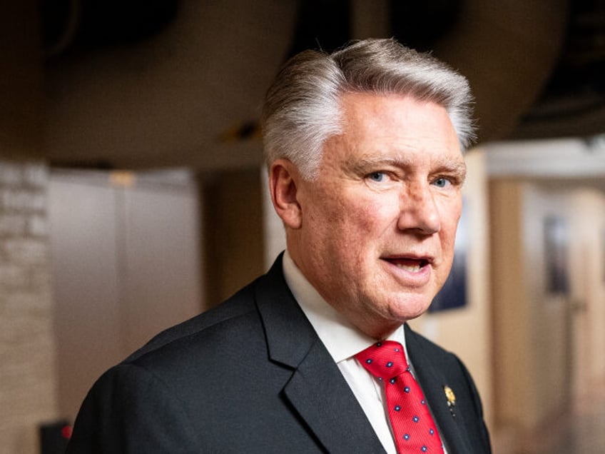 Rep. Mark Harris, R-N.C., speaks to a reporter as he arrives for the House Republican Conf