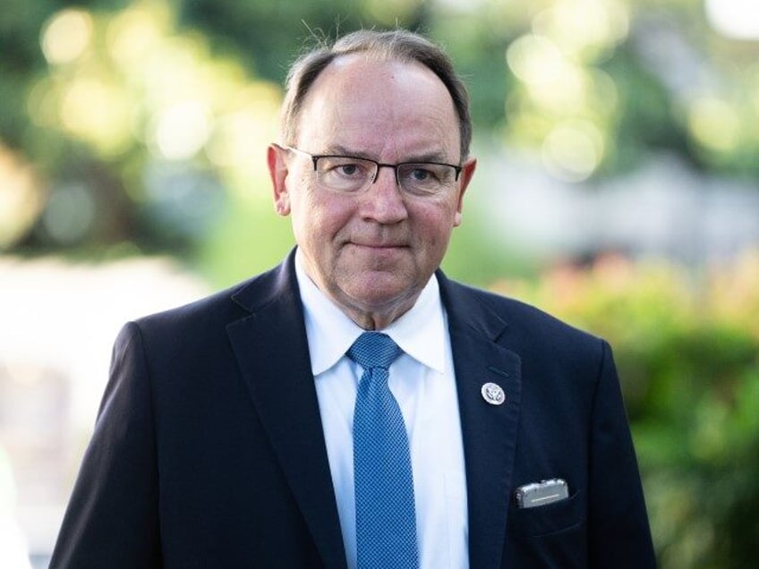 Rep. Tom Tiffany, R-Wisc., arrives for the House GOP caucus meeting at the Capitol Hill Cl