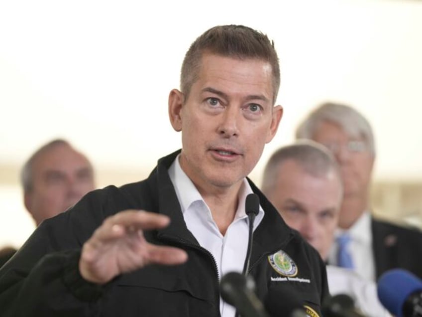 Transportation Secretary Sean Duffy speaks during a news conference at Ronald Reagan Washi