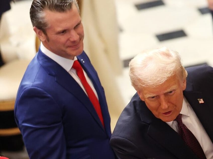 WASHINGTON, DC - JANUARY 20: U.S. President Donald Trump greets U.S. Associate Supreme Cou