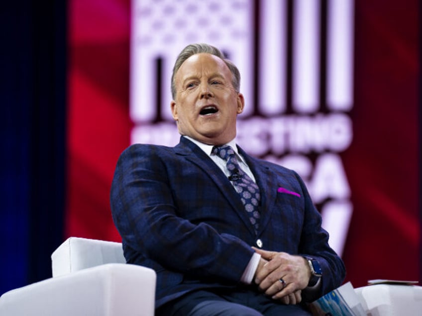 Sean Spicer, former White House press secretary, speaks during the Conservative Political