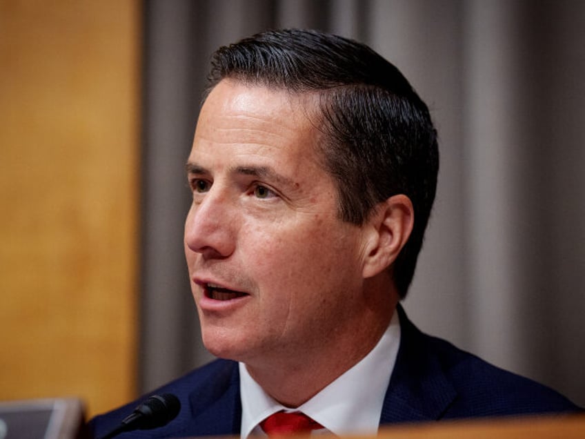 Sen. Bernie Moreno (R-OH) speaks during a Senate Homeland Security and Governmental Affair