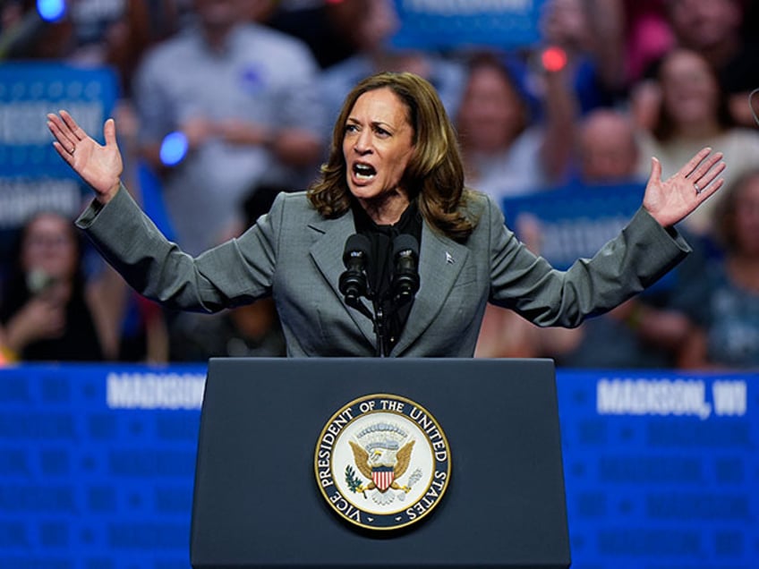 Democratic presidential nominee Vice President Kamala Harris speaks at a campaign event Friday, Sept. 20, 2024, in Madison, Wis. (AP Photo/Morry Gash)