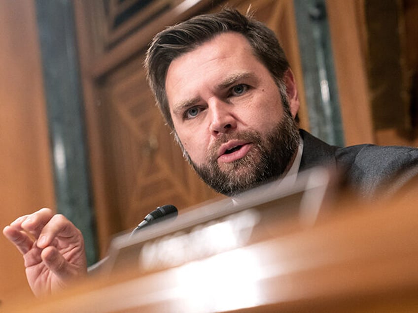 Senator JD Vance, a Republican from Ohio, during a Senate Banking, Housing and Urban Affai