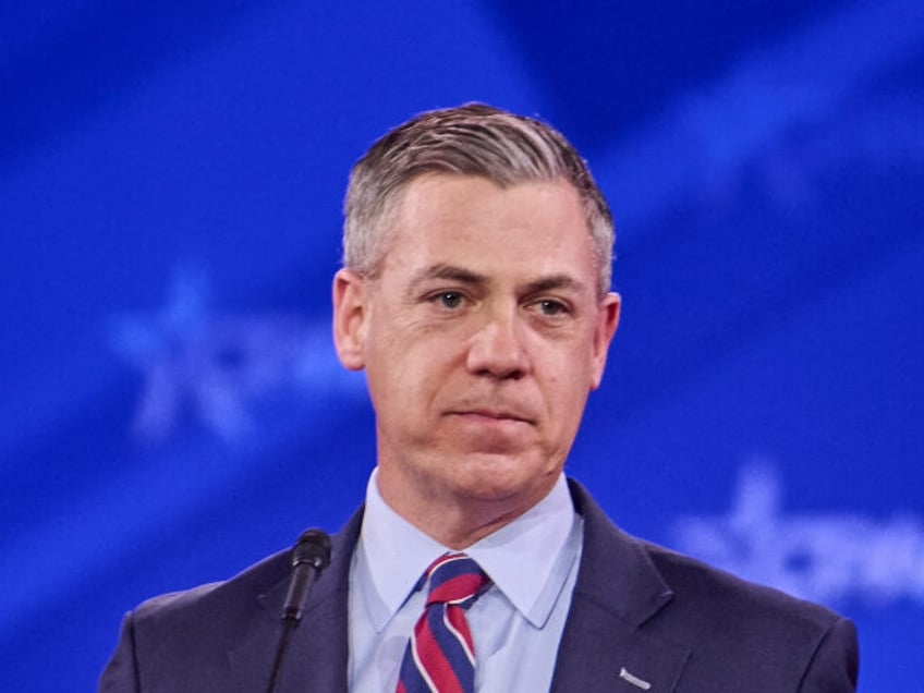 Indiana Sen. Jim Banks speaks CPAC DC conference at the Gaylord National Resort in Oxon Hi