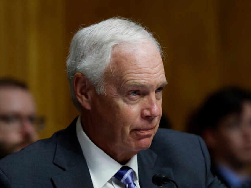 Sen. Ron Johnson (R-WI) speaks during a hearing with the Senate Homeland Security and Gove