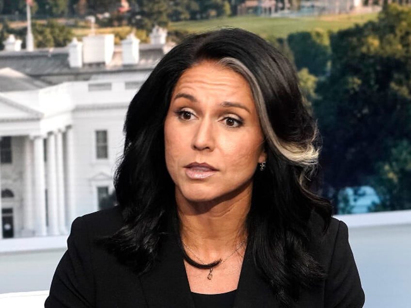 Former U.S. Representative from Hawaii Tulsi Gabbard speaks during an appearance on "