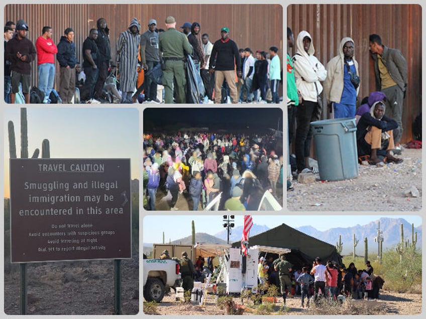 exclusive single group of 1200 migrants surge across arizona border