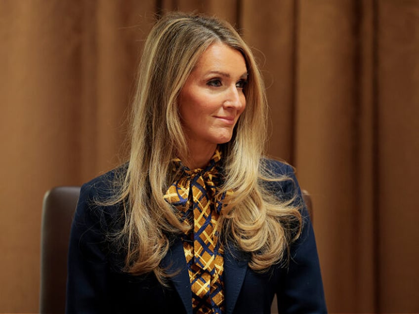 WASHINGTON, DC - APRIL 10: SBA Administrator Kelly Loeffler listens during a Cabinet meeti