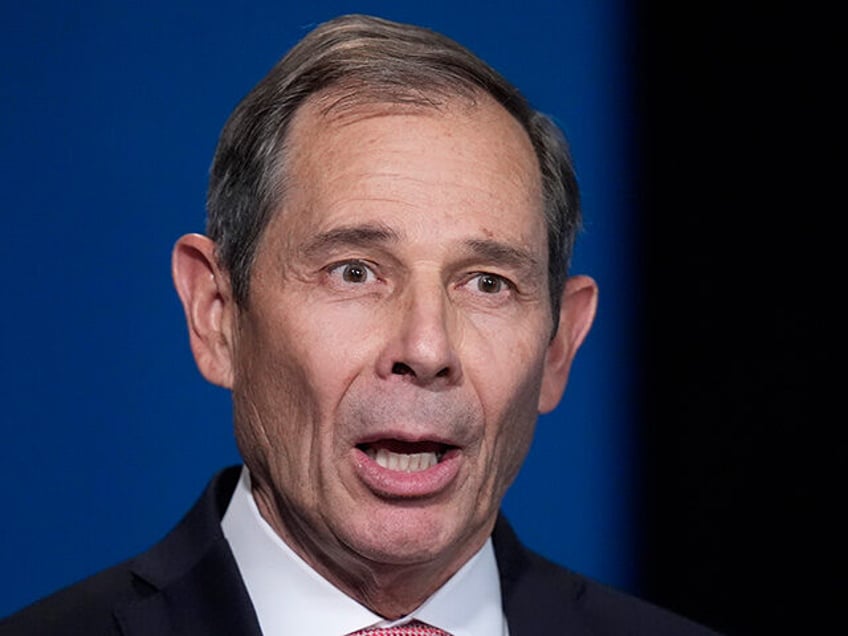 U.S. Rep. John Curtis speaks during the Utah Senate primary debate for Republican contende