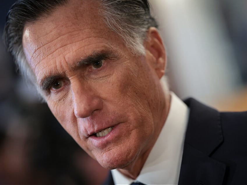 WASHINGTON, DC - SEPTEMBER 13: Sen. Mitt Romney (R-UT) answers questions in his office after announcing he will not seek re-election on September 13, 2023 in Washington, DC. Romney Called for a "new generation of leaders" while also criticizing both U.S. President Joe Biden and former U.S. President Donald Trump. …