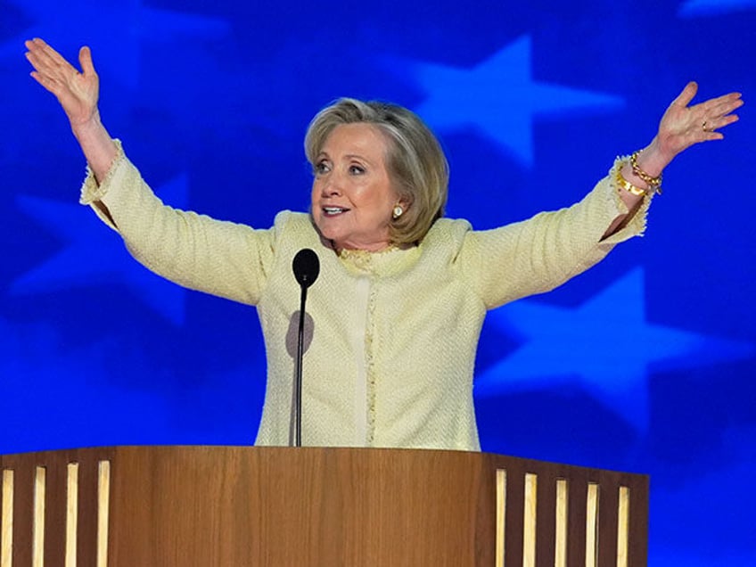 Former Secretary of State Hillary Clinton speaks during the Democratic National Convention