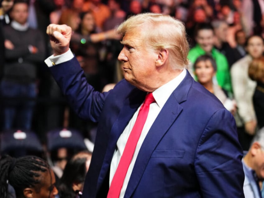 NEW YORK, NEW YORK - NOVEMBER 11: Former U.S. President Donald Trump is seen during the UF