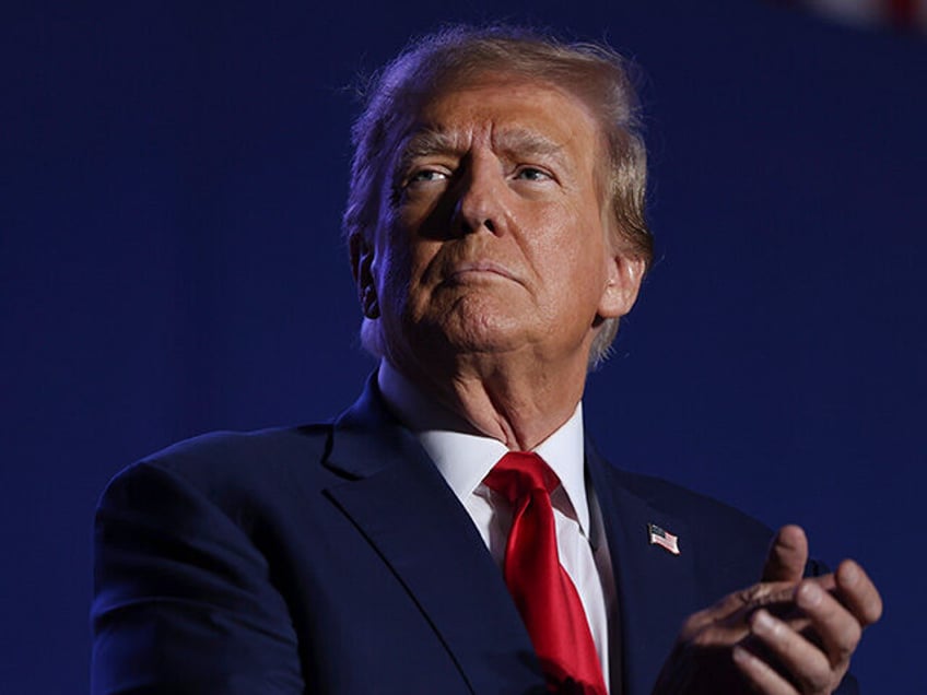 Former President Donald Trump speaks at a campaign rally, Saturday, Dec. 16, 2023, in Durham, N.H. (AP Photo/Reba Saldanha)