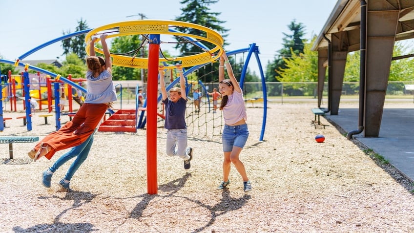 Kids playing on playground