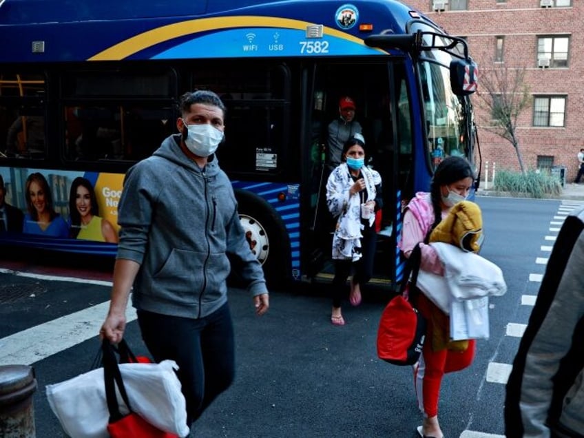 UNITED STATES - October 12: MANHATTAN, NY 10/12/2022 - Around 60 recently arrived migran