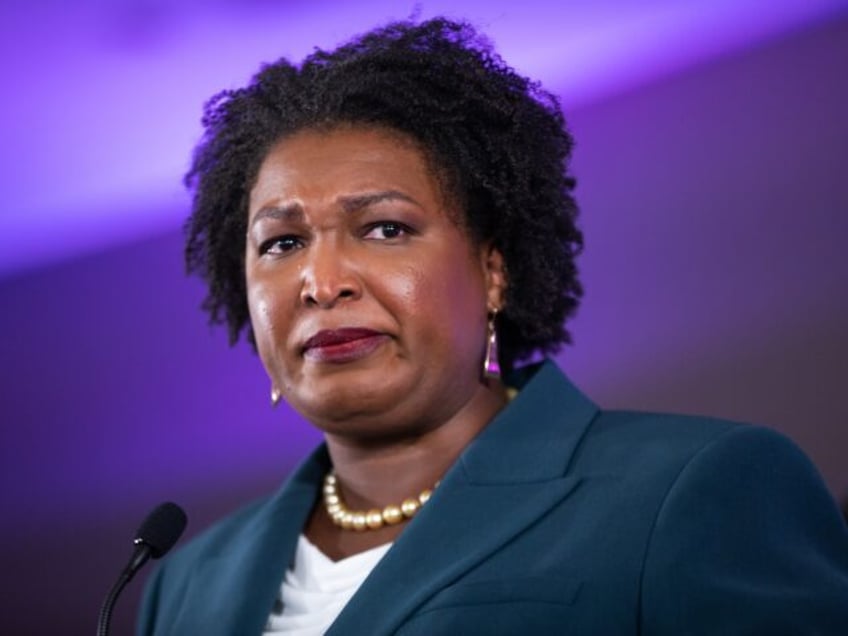 Stacey Abrams, Democratic gubernatorial candidate for Georgia, during an election night ra