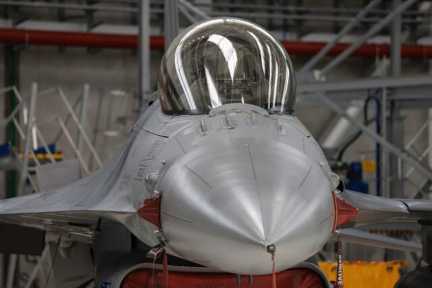 An F-16 fighter jet pictured in Belgium