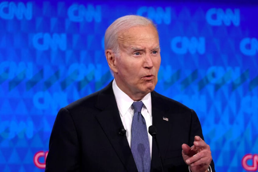 ATLANTA, GEORGIA - JUNE 27: U.S. President Joe Biden delivers remarks during the CNN Presi