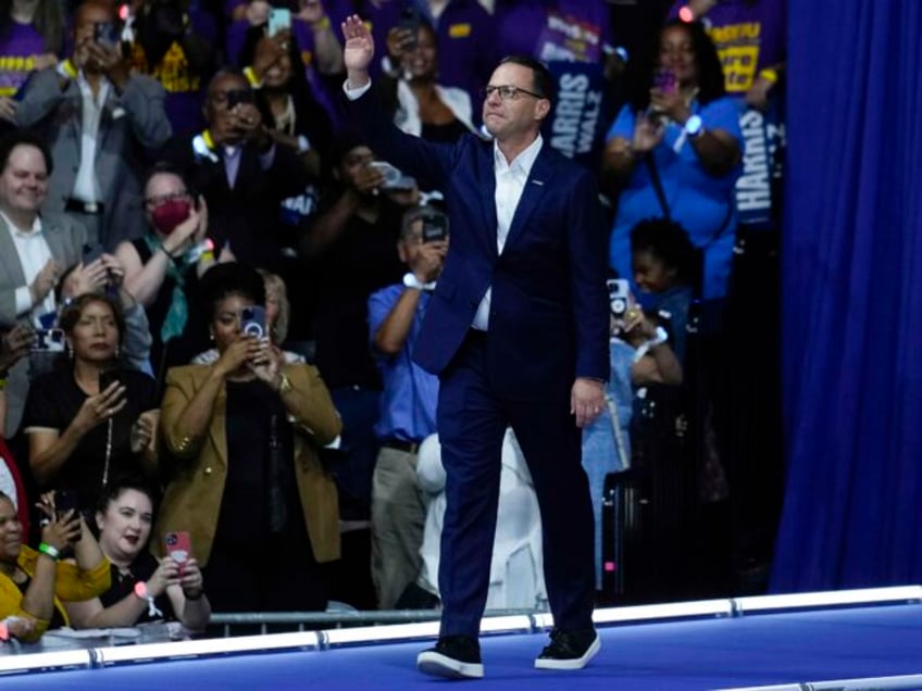 Pennsylvania Gov. Josh Shapiro arrives to speak before Democratic presidential nominee Vic