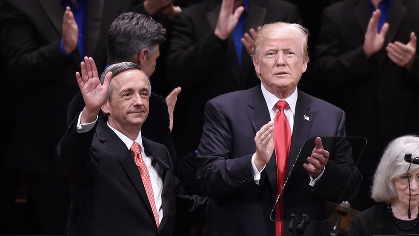 President Donald Trump and pastor Robert Jeffress