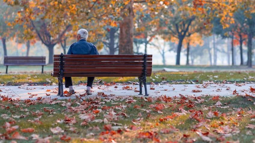 Man on park bench