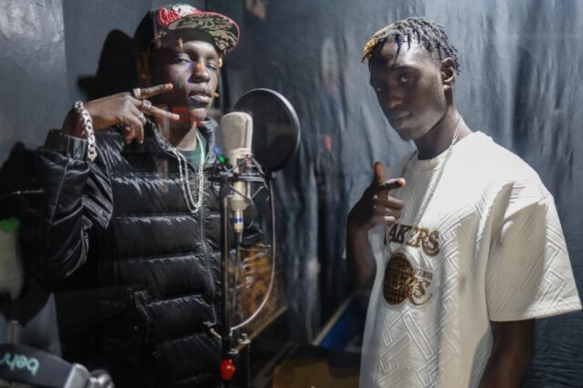 Kenyan rap duo Wadagliz members, Allan 'Manazz' Mojo (R) and Tony 'Kantel' Otieno's upbea