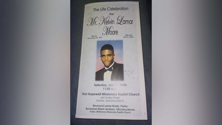 Kelvin Moore's funeral flier