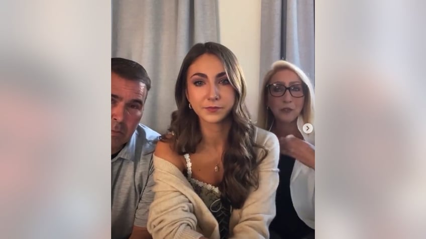 Melanie Wilking (center) is flanked by her parents in a 2022 Instagram live video desperately appealing to get Miranda Wilking's attention to come home.
