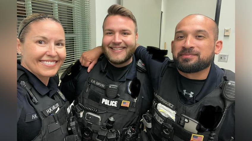 Virginia Beach Police Officer Cameron Girvin, center, was shot and killed Friday while conducting a traffic stop.