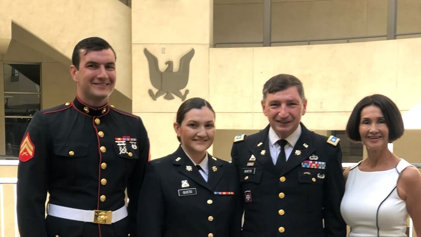 Nicholas Douglas Quets and family in uniform 