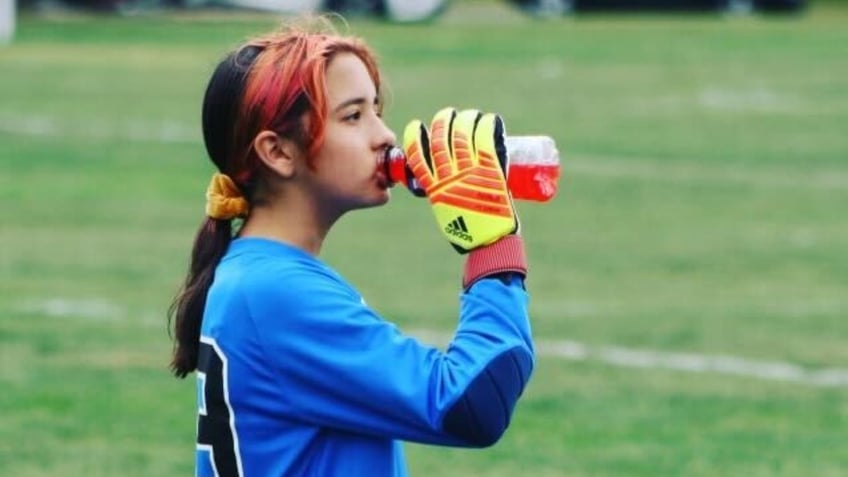 Jocelyn Walters playing soccer