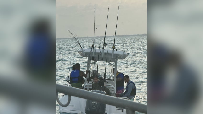 Family on board on rescue boat 